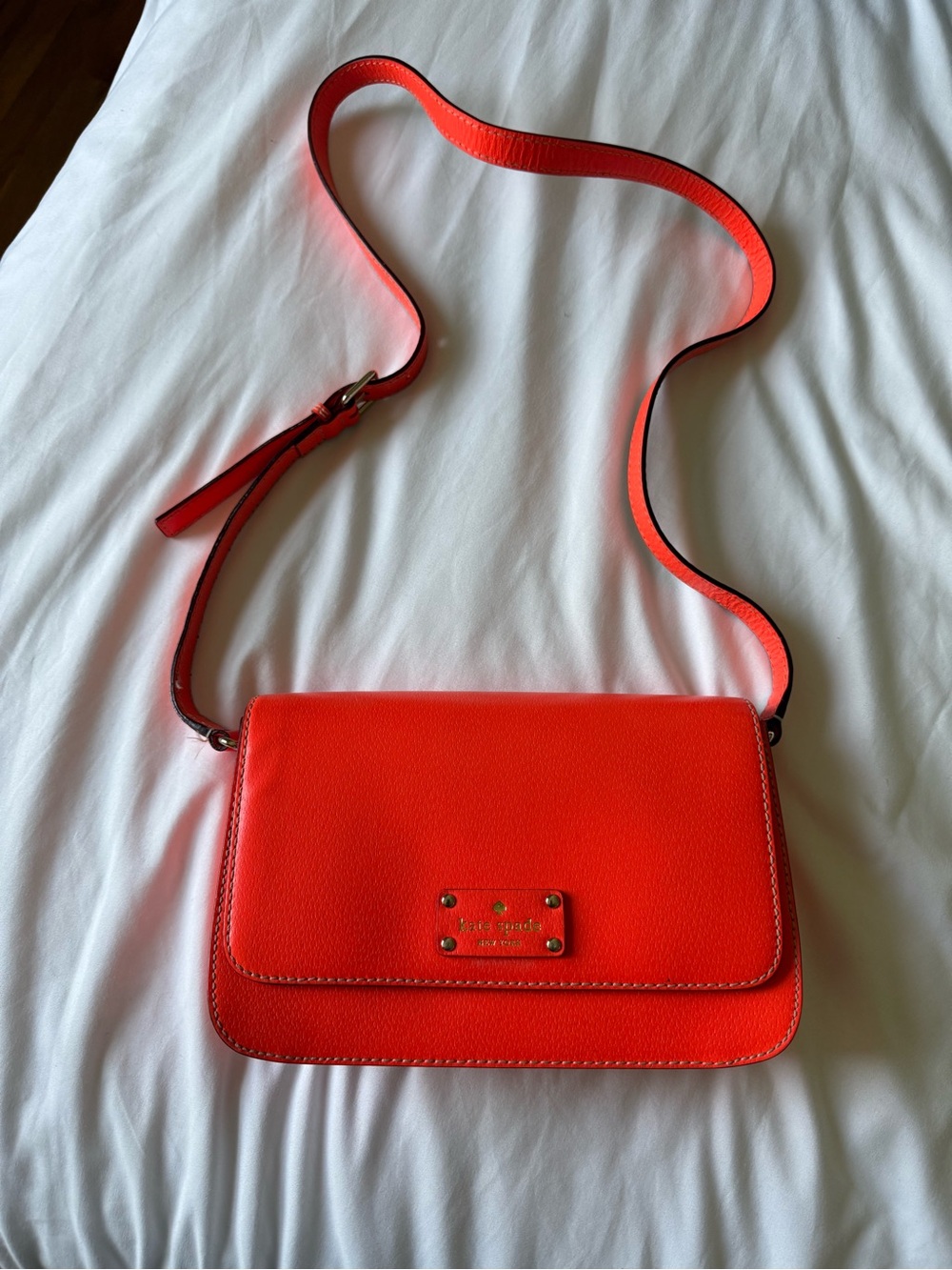 kate spade Bright Orange Leather Crossbody Bag